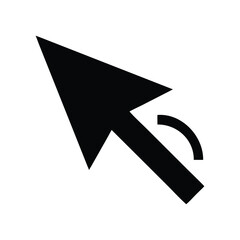 Fototapete - Rotating arrow cursor icon in black