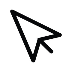 Fototapete - Sleek Black Cursor Arrow Icon on White Background for Design Purposes