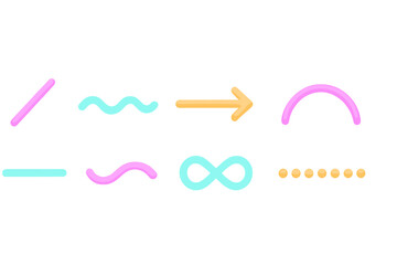 Fototapete - Colorful geometric shapes in pastel tones arranged in a playful layout for creative design inspiration