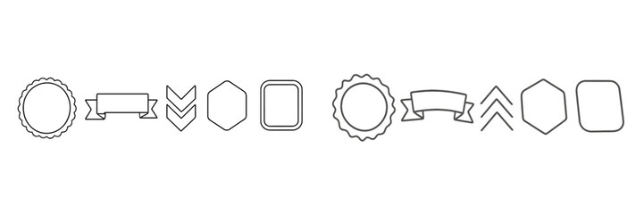 Poster - Collection of decorative outline shapes and banners for graphic design projects