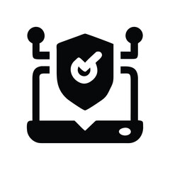 Poster - Secure Online Protection on a Laptop with Checkmark