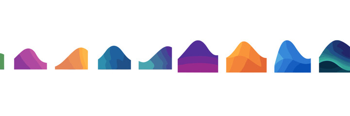 Poster - Gradient color wave design showcasing various shades and smooth transitions for modern digital art applications