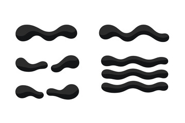 Fototapete - Unique black abstract shapes arranged in various patterns on a white background