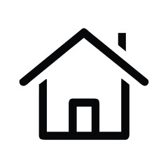 Poster - Minimalist House Icon in Black and White Illustration