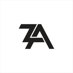Leinwandbilder - Alphabet letter ZA logo design vector template.