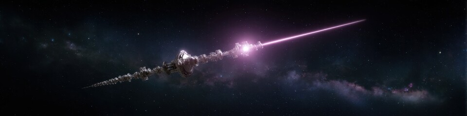 Futuristic deep space communication with laser array in cosmic setting