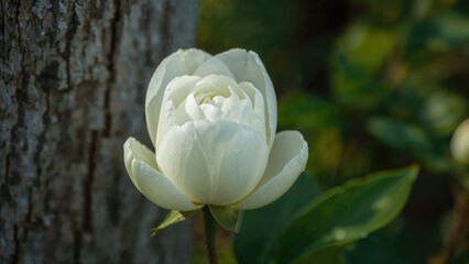Poster - Up-close shot of a vibrant white flower