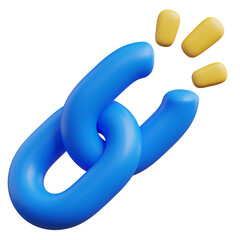 Poster - 3d rendering of chain unlink or not connect icon
