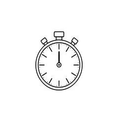 Fototapete - Stopwatch Illustration: A simple line art drawing of a classic stopwatch, showing twelve o'clock, perfect for time management or sports themes.