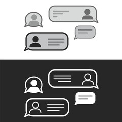 Poster - Chat Bubbles with User Icons in Light and Dark Mode Design