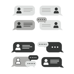 Poster - Message Bubbles with User Profile and Text Chat Icons Communication Concept