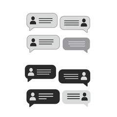 Poster - Message Bubbles with User Icon in Light and Dark Mode Variations