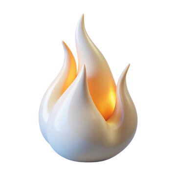 3d rendered stylized flame or fire icon against a clean black background for digital use