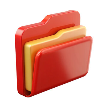 Brightly colored 3d rendered folder icon perfect for digital storage and document organization