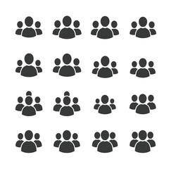 Poster - Diverse Group of People Icons Representing Teamwork and Community Engagement
