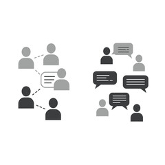 Poster - Communication and networking icons representing connection and conversation between people