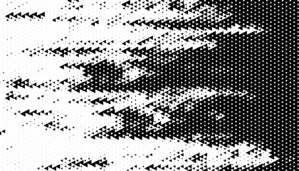 Poster - Black and white abstract halftone pattern with geometric shapes for sporty background and jersey design. Vector Format Illustration 