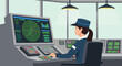 © Jati - Woman Monitoring Radar Screens in a Control Room Environment