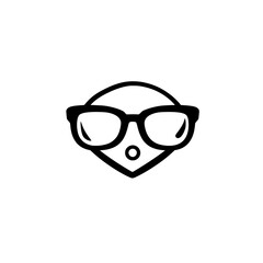 Poster - Vector Location Marker Combined with Glasses Illustrating Perspective or Viewpoint Concept