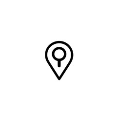 Poster - Location Pin Icon with Magnifying Glass Symbol Representing Search Map Navigation or GPS Concept