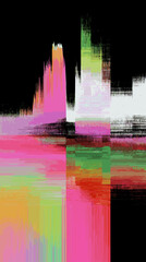 Poster - Colorful glitch vector background with abstract patterns and textures  