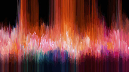 Poster - Abstract glitch vector background with vibrant colors and lines  