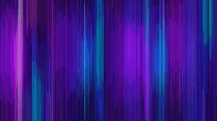 Poster - Colorful glitch vector background with vertical stripes in purple and blue  