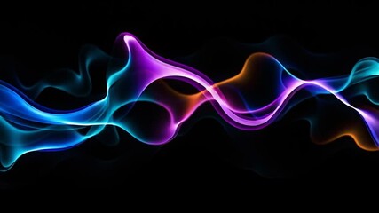 Fototapete - Colorful liquid waves undulating, swirling dynamically across dark surface, generating hypnotic motion graphics pattern