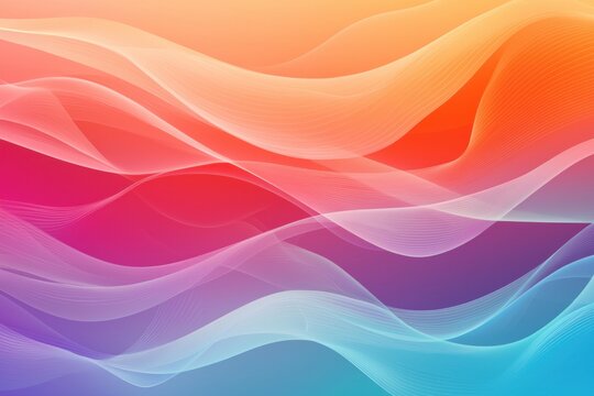 Abstract gradient background. Abstract blurred gradient background colours with dynamic effect. Soft motion blur. Colorful fluid shapes. Vivid gradient texture. Smooth abstract waves. Copy space.