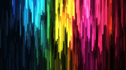 Poster - Colorful glitch vector background with vertical lines and gradients  