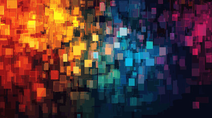 Poster - Colorful glitch vector background with abstract pixelated design  