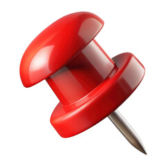 Poster - 3d red thumbtack isolated on transparent background