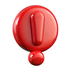 Poster - 3d red exclamation mark symbol isolated on transparent background