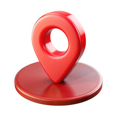 Poster - 3d red location pin icon isolated on transparent background