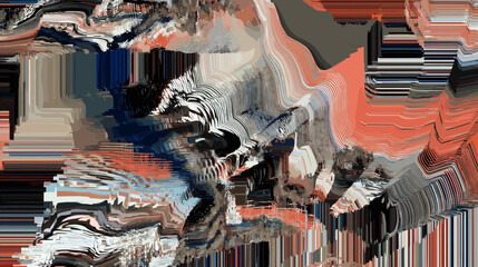Poster - Abstract glitch vector background with vibrant colors and patterns  