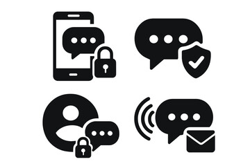 Poster - Visual representation of secure messaging featuring icons for smartphone, chat bubbles, and user privacy
