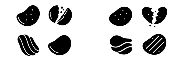 Poster - Creative abstract illustrations of varied organic shapes and textures in black and white on a plain background