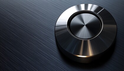 Fototapete - A metallic 3D volume control icon with smooth details, resting on a sleek dark gray surface with sharp shadows