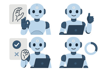 Poster - Robots demonstrate gestures for communication and interaction with users in a digital workspace setting