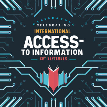 Vector Illustration of Universal Access to Information Day with People, Technology, and Global Connection Symbols