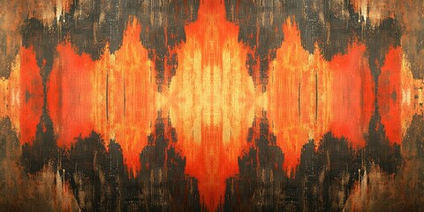Poster - The image is a colorful abstract painting with a lot of red and orange tones