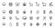 © Vintage Studio - Material composition vector icon set: glyph pictograms of natural textile fibers cotton, wool, silk, hemp, alpaca, cashmere, goat, organic fabric black silhouette illustration, eco-friendly
