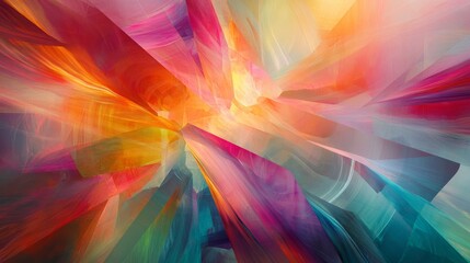 Poster - Colorful abstract painting with a lot of different colors and shapes