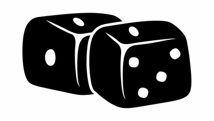 Aufkleber - Two black dice with white spots showing different numbers on a white background in a simple illustration