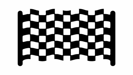 Aufkleber - Black and white checkered flag with wavy pattern and two vertical bars on each side illustration