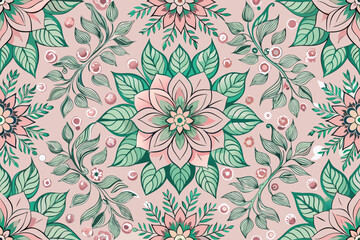 Poster - Playful Cat Seamless Pattern Illustration for Backgrounds and Creative Projects