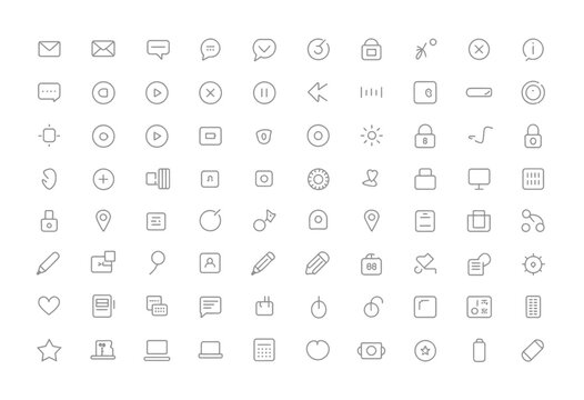 Web icons set: collection of vector symbols for business and internet design