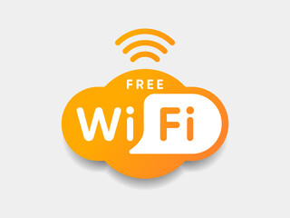Fototapete - Free WiFi icon free wifi area, sign, symbol isolated on white background. Vector Illustration EPS10.