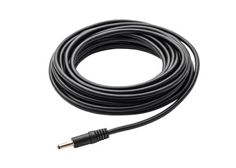 black electric cable isolated on a transparent background