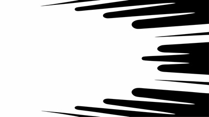 Poster - Black and white abstract background with dynamic speed lines and motion effect on the right side of image